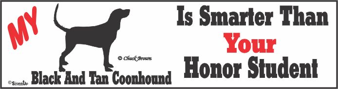 Black And Tan Coonhound Bumper Sticker Honor Student