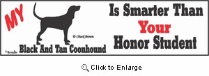Black And Tan Coonhound Bumper Sticker Honor Student
