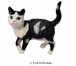 Black and White Cat Figurine