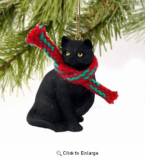 Black Cat (Tiny One) Christmas Ornament 2"