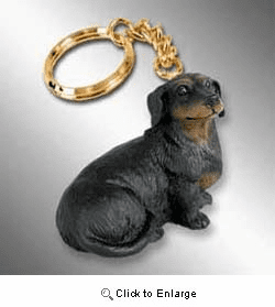 Black Dachshund Keychain