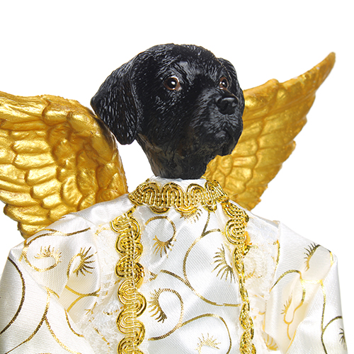 Black Lab Angel Christmas Tree Topper at