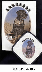 Black Lab Dish Towel & Potholder