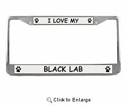 Black Lab License Plate Frame
