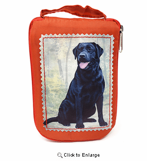 Black Labrador Retriever Tote Bag Sitting - Foldable to Pouch