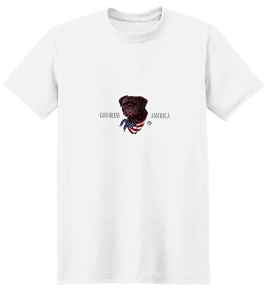 Black Pug T-Shirt - American