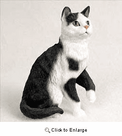 Black & White Cat Figurine