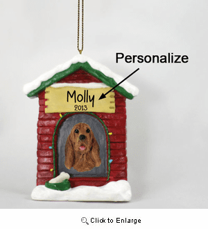 Bloodhound Personalized Dog House Christmas Ornament