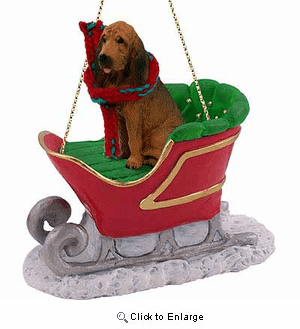 Bloodhound Sleigh Ride Christmas Ornament
