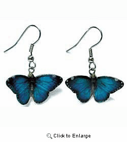 Blue Morpho Butterfly Earrings True to Life