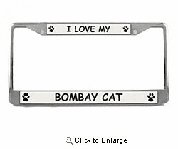 Bombay Cat License Plate Frame