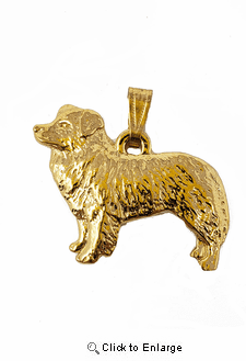 Border Collie 24K Gold Plated Pendant