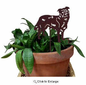 Border Collie Plant Stake