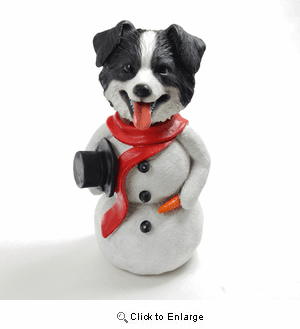 Border Collie Snowman Christmas Decoration