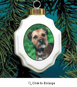 Border Terrier Christmas Ornament Porcelain