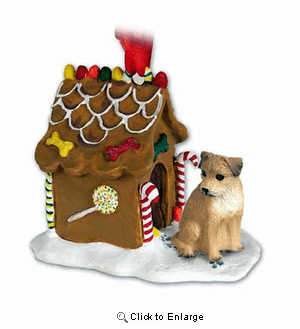 Border Terrier Gingerbread House Christmas Ornament