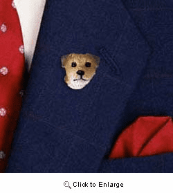 Border Terrier Pin Hand Painted Resin
