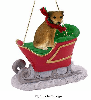 Border Terrier Sleigh Ride Christmas Ornament