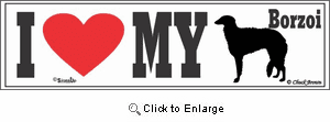 Borzoi Bumper Sticker I Love My
