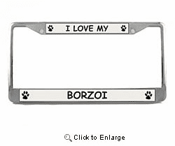 Borzoi License Plate Frame