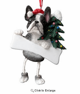 Boston Terrier Christmas Tree Ornament - Personalize
