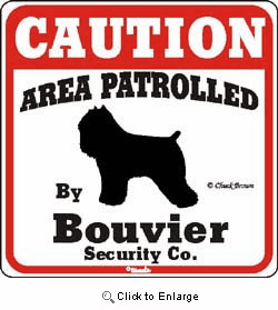 Bouvier des Flandres Caution Sign