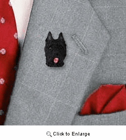 Bouvier des Flandres Pin Hand Painted Resin