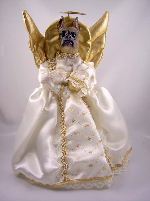 Boxer Angel Christmas Tree Topper (Brindle) at