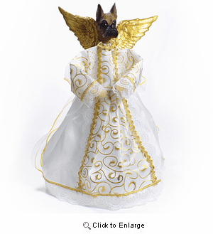 Boxer Angel Christmas Tree Topper (Brindle)