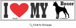 Boxer Bumper Sticker I Love My