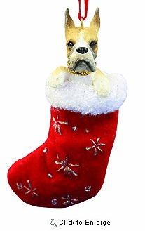 Boxer Christmas Stocking Ornament