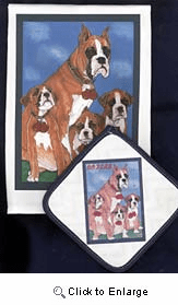 Boxer Dish Towel & Potholder