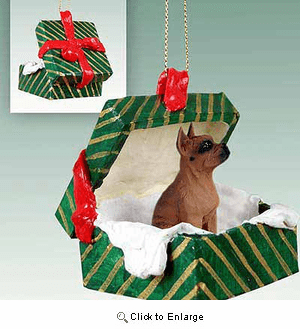 Boxer Gift Box Christmas Ornament Tawny