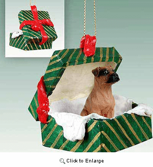 Boxer Gift Box Christmas Ornament Tawny Uncropped