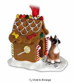 Boxer Gingerbread House Christmas Ornament