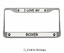 Boxer License Plate Frame