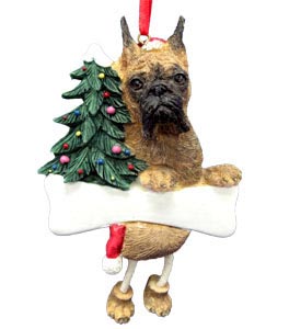 Boxer Christmas Tree Ornament - Personalize (Brindle Cropped)|Animalden.com