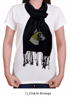 Boxer Rhinestone-Stud Pashmina Wrap Scarf