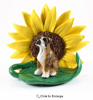 Boxer Sunflower Figurine