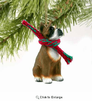 Boxer Tiny One Christmas Ornament