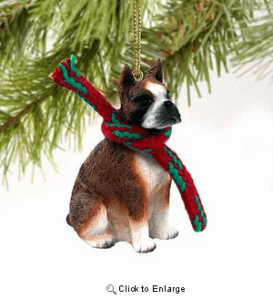 Boxer Tiny One Christmas Ornament Brindle