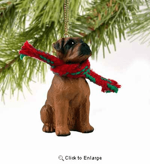 Boxer Tiny One Christmas Ornament Tawny Uncropped