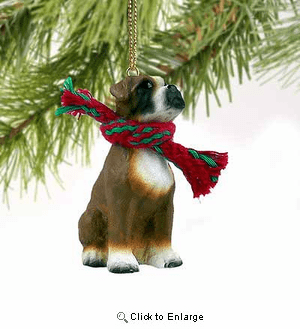Boxer Tiny One Christmas Ornament Uncropped