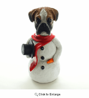 Boxer Uncropped Snowman Christmas Decoration