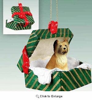 Briard Gift Box Christmas Ornament