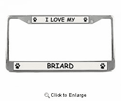 Briard License Plate Frame