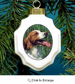 Brittany Christmas Ornament Porcelain