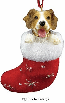 Brittany Christmas Stocking Ornament