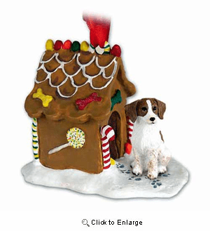 Brittany Gingerbread House Christmas Ornament Brown-White