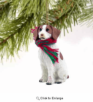 Brittany Tiny One Christmas Ornament Brown-White